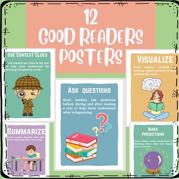 Preview of **Good Readers Comprehension Posters** Visuals, Bullentin Board**