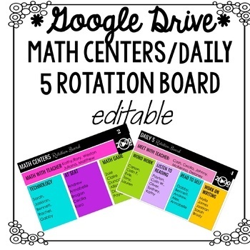 Preview of *Google Drive* Daily 5 and Math Centers Digital Rotation Board (with timers!)