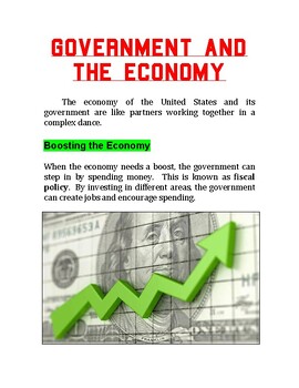 Preview of "Government and the Economy" + Multiple Choice Worksheet