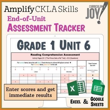 Preview of [Grade 1] CKLA Skills Assessment Tracker (Unit 6)