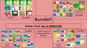 Preview of "Grade 1 ELA (ALL MODULES)" Google Slides- Bookworms Supplement