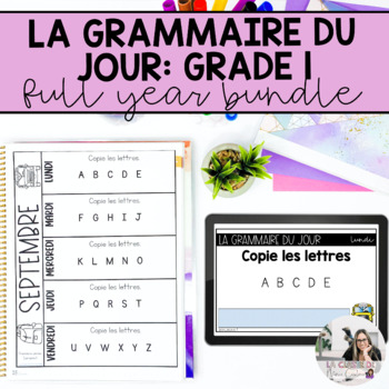 Preview of Grade 1 French Grammar Activities | Full Year Bundle | Printable & Digital