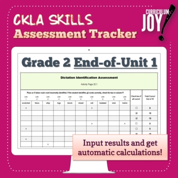 Preview of [Grade 2] CKLA Skills Assessment Tracker (End of Unit 1)