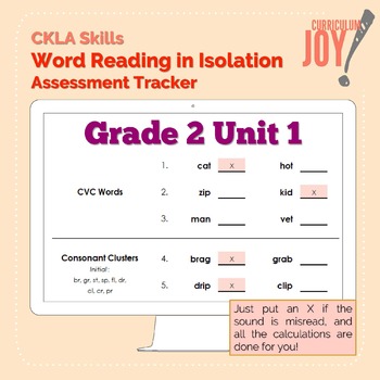 Preview of [Grade 2] CKLA Word Reading in Isolation Tracker (Unit 1)