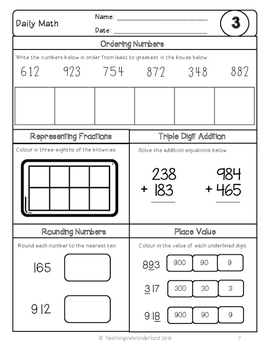 Grade 3 April Daily Math Packet by Teaching in a Wonderland | TpT