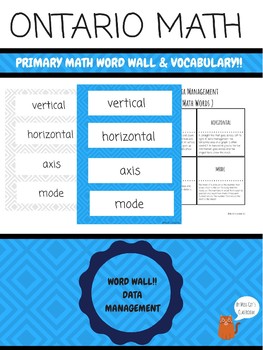 Preview of {Grade 3} Data Management Ontario Math Word Wall Vocabulary