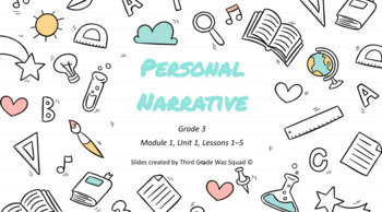 Preview of "Grade 3 ELA: Personal Narrative" Google Slides- Bookworms Supplement