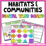(Grade 4) Digital Learning Task Board: Habitats & Communit
