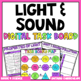 (Grade 4) Digital Learning Task Board: Light and Sound (On