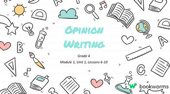 Preview of "Grade 4 ELA: Opinion Writing" Google Slides- Bookworms Supplement