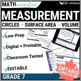 Grade 7 Ontario Math Unit Metric Measurement Surface Area 