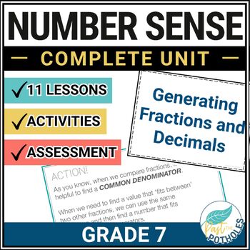 Preview of GRADE 7 ONTARIO NUMERACY Represent Compare Order Decimals Fractions Percentages