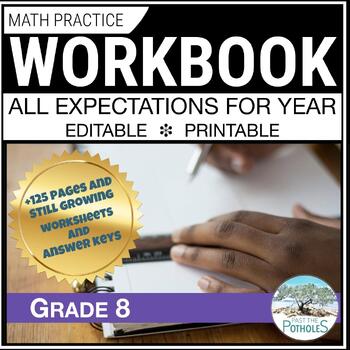 Preview of Grade 8 Ontario Math Worksheets - Number Sense Algebra Geometry Measurement etc