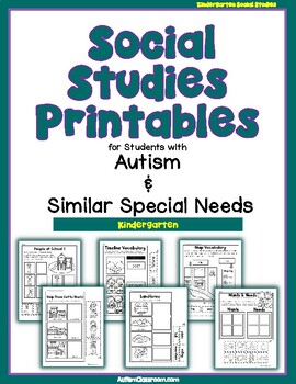 Preview of (Grade K) Social Studies Printables for Students with Autism & Special Needs