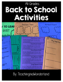 {Grades 1 - 6} Back to School Activity Packet