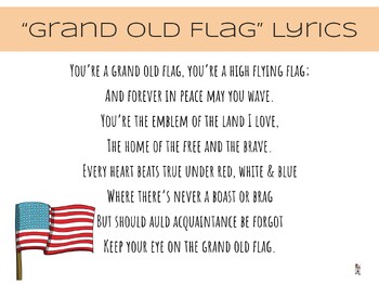 Flag of the Free Song Lyrics Music Patriotic Postcard Embossed