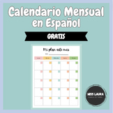 (Gratis) Calendario Mensual editable (Español, Spanish) Pl