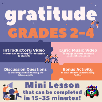 Preview of "Gratitude" Mini Lesson for Grades 2-4