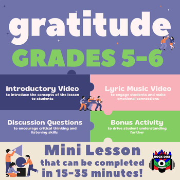 Preview of "Gratitude" Mini Lesson for Grades 5-6