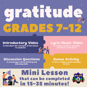 Preview of "Gratitude" Mini Lesson for Grades 7-12
