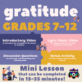 "Gratitude" Mini Lesson for Grades 7-12