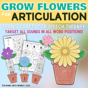 Preview of  Grow Flowers for Articulation Spring Crafts for Speech Therapy
