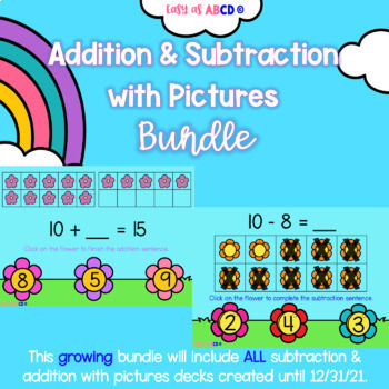 Preview of **Growing** Addition and Subtraction with Pictures Bundle | BOOM™ Cards