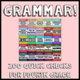 4th Grade Grammar Exit Tickets - 200 Assessments