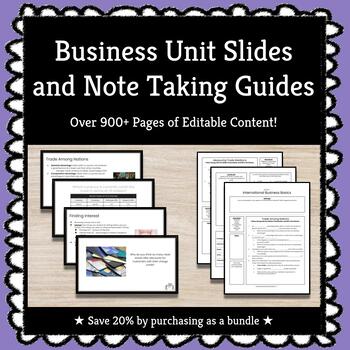 Preview of ★ Growing Bundle ★ Business Customizable Slides and Guided Notes