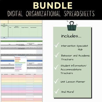 Preview of **Growing Bundle** Digital Data and Organizational Spreadsheets