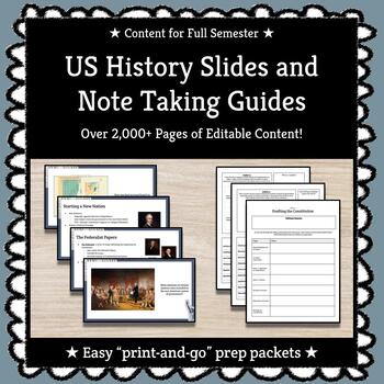 Preview of ★ Full Semester ★ United States History Slides and Note Taking Guides