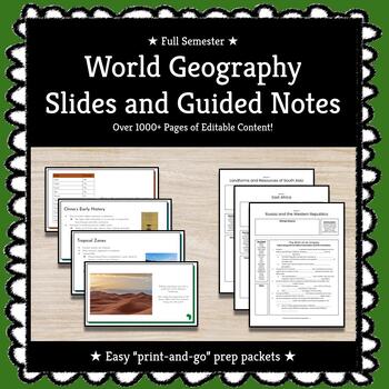 Preview of ★ Full Semester ★ World Geography Customizable Slides and Notes