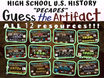 Preview of “Guess the Artifact” games U.S. History BUNDLE (all 12 decades; 1890s-2000s)