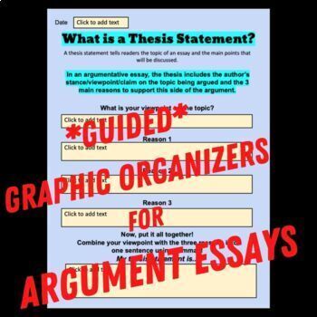 Preview of *Guided* Graphic Organizers for Argument Essay Writing