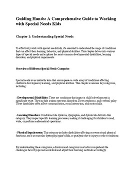 Preview of "Guiding Hands: A Comprehensive Guide to Working with Special Needs Kids"PDF