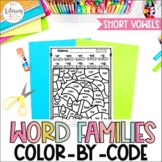 Short Vowel & CVC Word Families Color by Code Printables