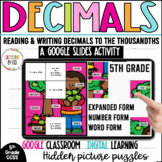 5th Grade Reading and Writing Decimals Digital Activity