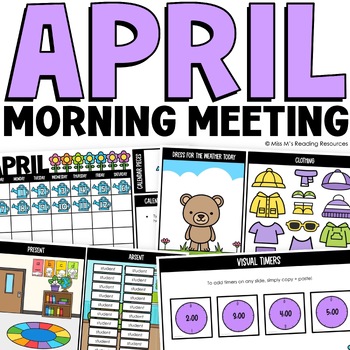 Preview of April Morning Meeting Work Digital Calendar Math Google Slides Digital Resource