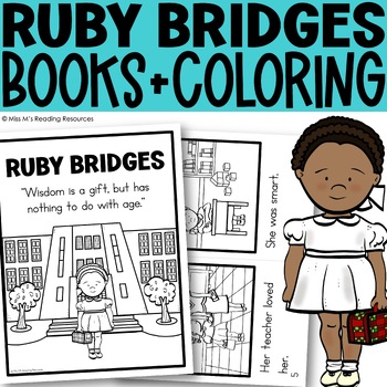 Preview of Black History Month Activities Ruby Bridges Coloring Pages and Books