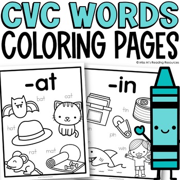 Preview of CVC Worksheets Word Practice CVC Words Coloring Pages Phonics Coloring Sheets