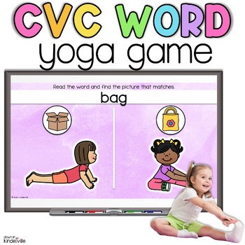 Preview of CVC Word Yoga Game | Phonics Activities | Brain Breaks | Phonics Games