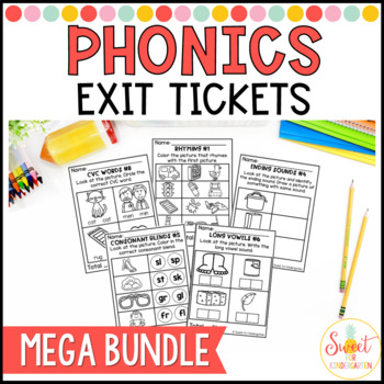 Preview of Phonics Exit Tickets for the Year Bundle | Phonics Quick Check Assessment