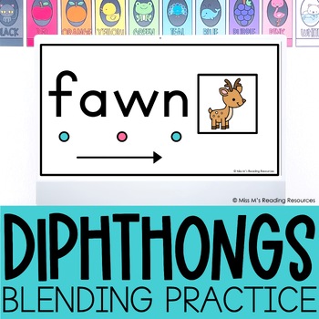 Preview of Diphthongs Blending Slides for Blending Diphthong Words Phonics Digital Resource