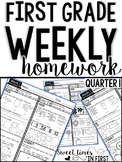 EDITABLE First Grade Homework {Quarter 1}
