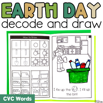 Preview of Earth Day Decodable Readers CVC Words Directed Drawing Books Science of Reading
