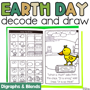 Preview of Earth Day Decodable Readers Digraphs & Blends Directed Drawing Books | SOR