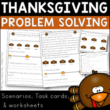 Preview of Thanksgiving Problem Solving l Social Skills Activities