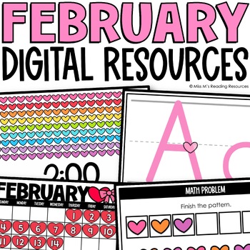 Preview of February Digital Resources Kindergarten Morning Meeting Classroom Management