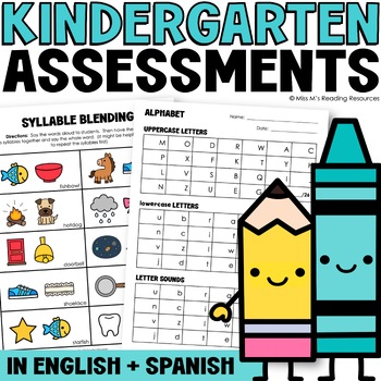 Preview of Kindergarten Assessment Screener Kindergarten Readiness Assessment Tracker