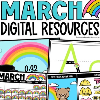 Preview of MARCH Digital Resources Kindergarten Morning Meeting Classroom Management